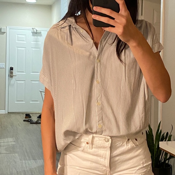 Madewell white pinstripe button down - Picture 2 of 2